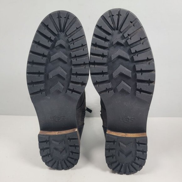 Ugg Kilmer II Women's Black Leather Combat Side Zip Boots S/N1095131 US Size 7.5 - Picture 9 of 12